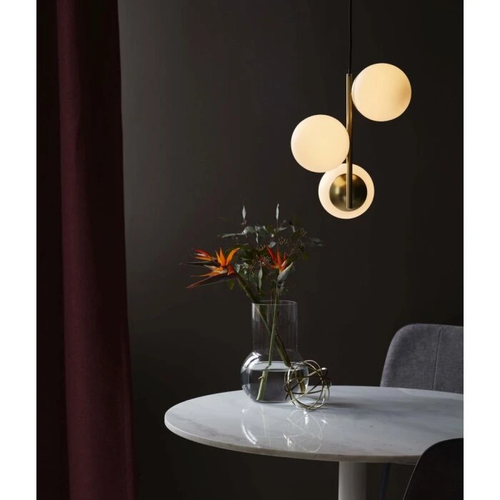 Nordlux Lilly 3-spot hanglamp, messing