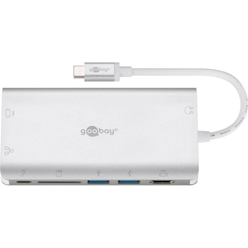 Goobay 49850 USB-C Premium Multiport Adapter Zilver