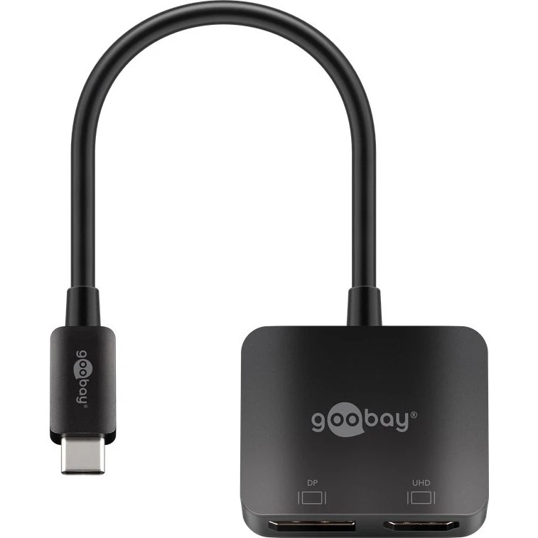 Goobay USB-C naar HDMI/DisplayPort Adapter (0,12 m, zwart)
