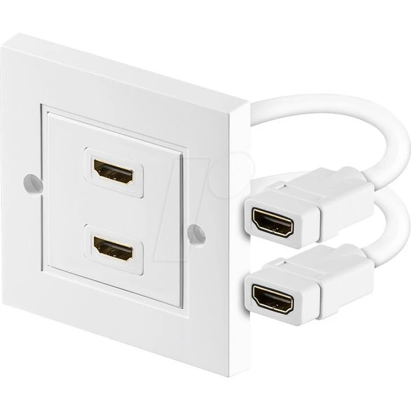 Goobay HDMI-wandcontactdoos 2x HDMI Type A 86x86 mm