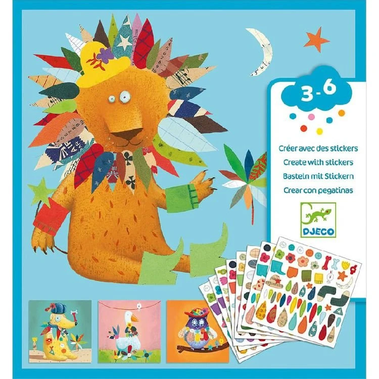 Djeco Creëren Met Stickers - Dieren 3-6 jaar