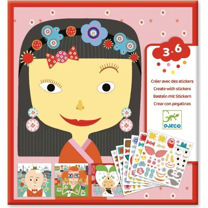 Djeco Stickerspel Gezichten – Creatief Speelset vanaf 3 jaar