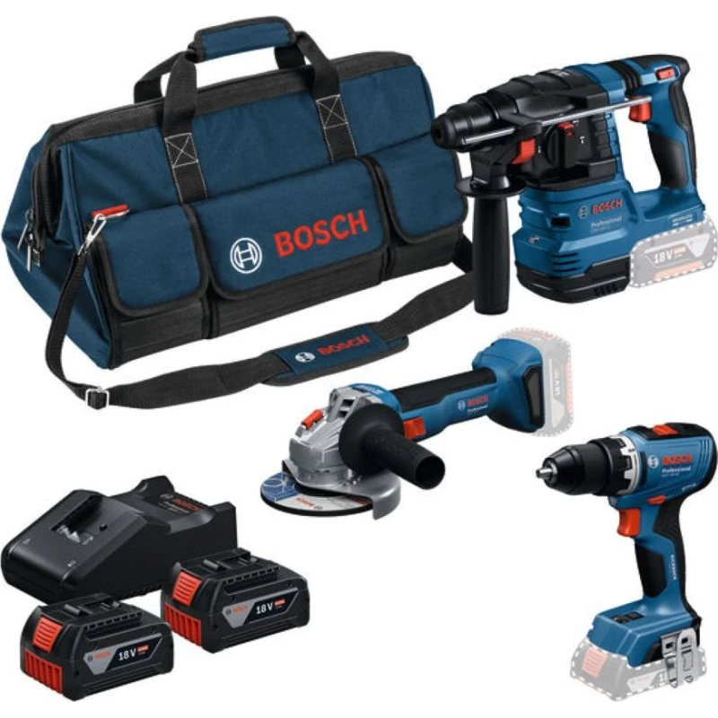 Bosch Blauw 3-Tool Accutoolkit 18V (GSR 18V-65, GWS 18V-8, GBH 18V-22)