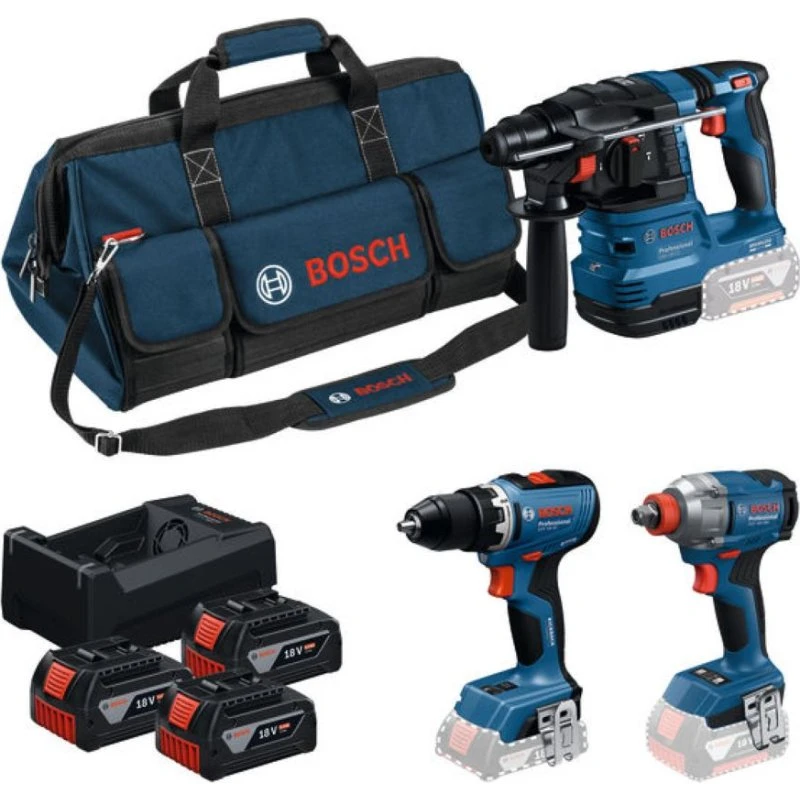 BOSCH 0615A50093 Accu Gereedschapset 18V (GSR + GDX + GBH, 3x 5.0Ah)