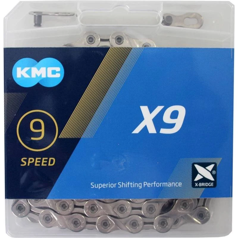 KMC X9 Silver 9-Speed Fietsketting met Missing Link