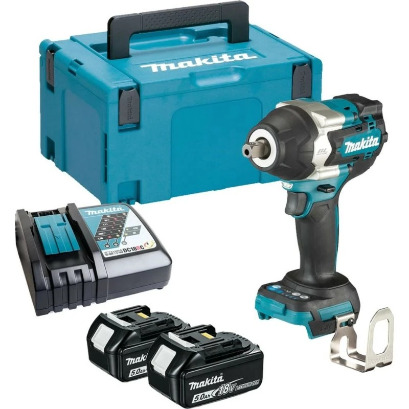 Makita DTW701RTJ 18V Accu Slagmoersleutel Set 2x5.0Ah