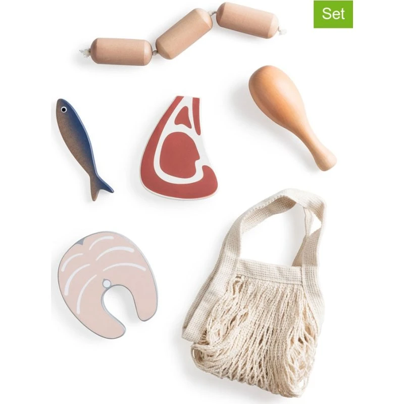 Sebra Houten Levensmiddelenset (6 stuks)