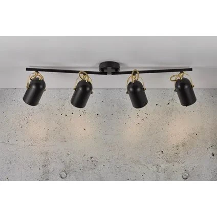 Nordlux Lotus 4-lamp plafondspot zwart messing