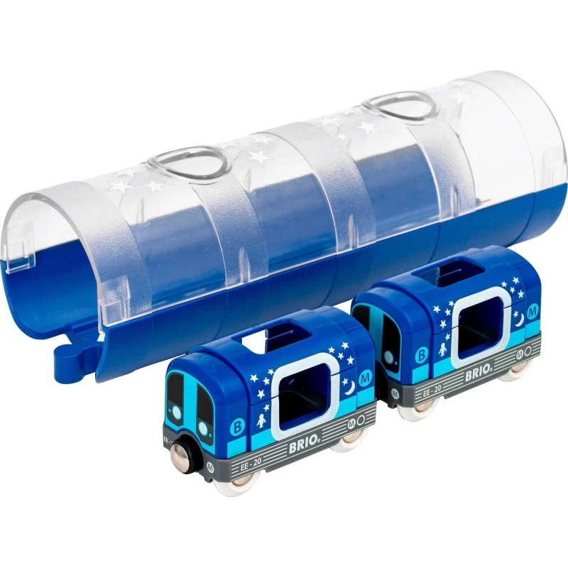 Brio 33970 Glow in the Dark Metrotreinset met Tunnel