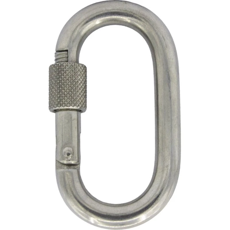 RVS A4 Karabijnhaak Ovaal 6x52mm met Schroefsluiting