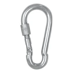 Waldhausen Veiligheidsschroefkarabijnhaak 9 cm, verzinkt
