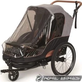 Bobike Trailer 2 in 1 Fietskar & Wandelwagen Zwart/Bruin