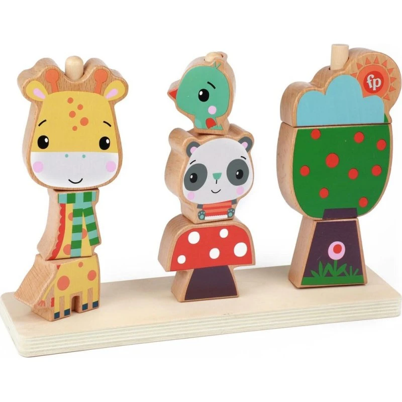 Fisher Price 9-delige Houten Stapeltoren voor Kinderen vanaf 18 Maanden
