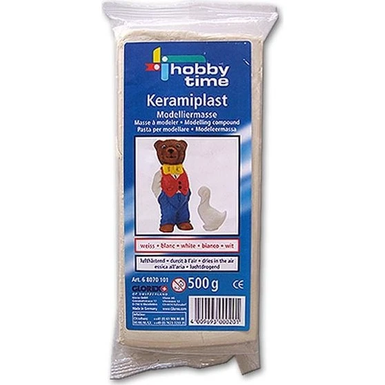 Glorex Keramiplast Boetseerklei 500g Wit