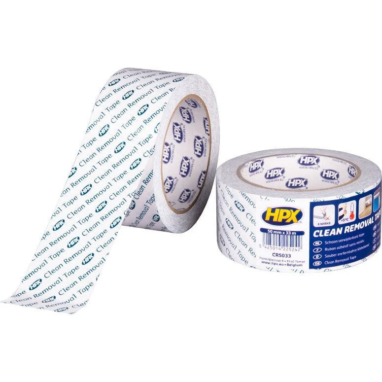 HPX Clean Removal Tape 50mm x 33m Transparant