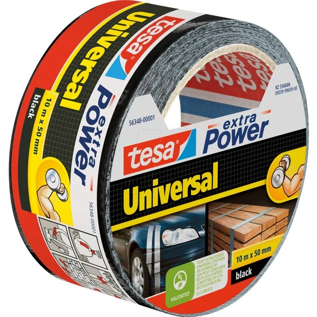 tesa® extra Power Universal Plakband 50mm x 10m zwart