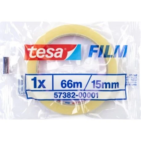 tesa® Plakband Standaard 15 mm x 66 m transparant