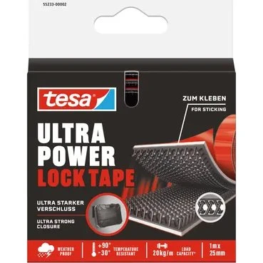 tesa Ultra Power Lock Tape 100 cm x 25 mm zwart