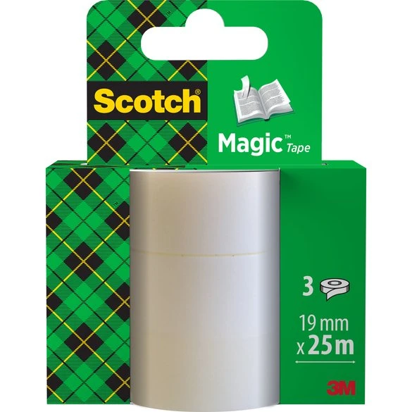 3M Scotch Magic 819 19mm x 25m onzichtbaar plakband 3 rollen