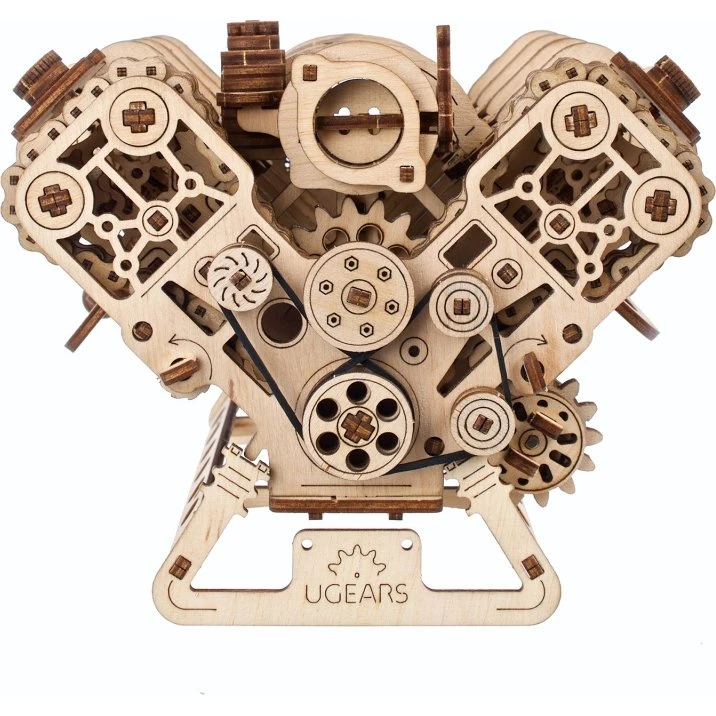 Ugears V8 Motor Houten Bouwpakket (776 onderdelen)