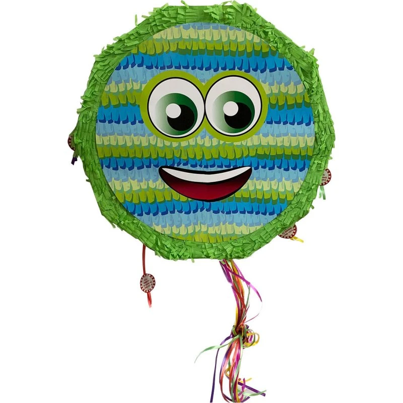 Pinata Lachgezicht Groen - Opvouwbaar Papieren Feestartikel