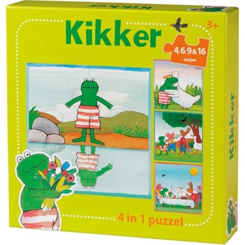 Kikker Puzzel 4 in 1, vanaf 3 jaar
