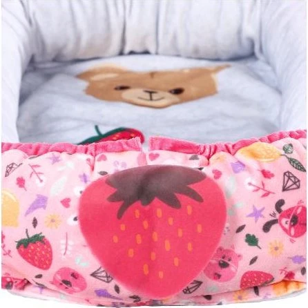 Baby Born Nest 43 cm, omkeerbaar met aardbeien- en beerdesign