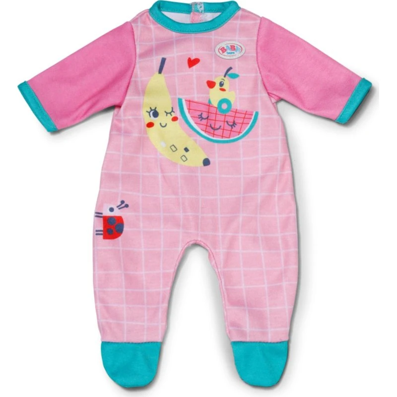 BABY born Romper Roze 36 cm met Blauwe Details