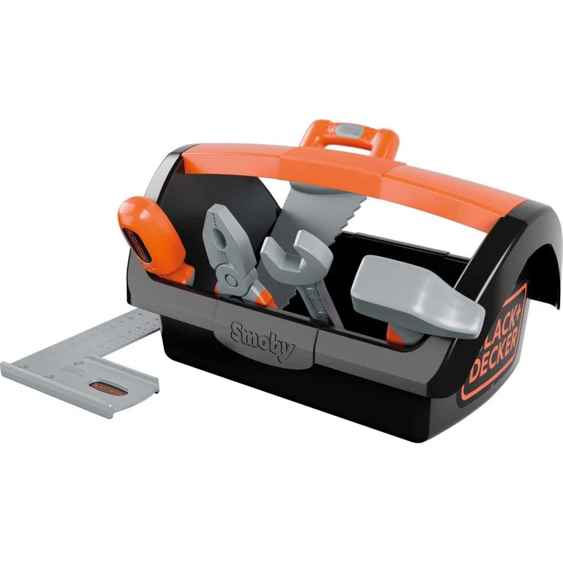 Smoby Black+Decker Gereedschapskist 6-delig, oranje/zwart