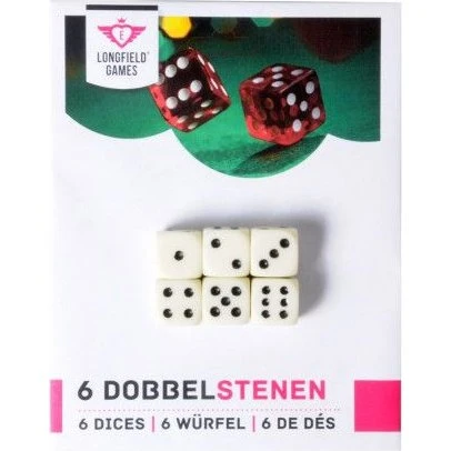 Longfield Games 20 Dobbelstenen 16 mm, Zeszijdig, Set van 20