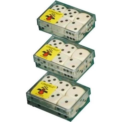 Dobbelstenen 16mm Creme Wit 6 Stuks