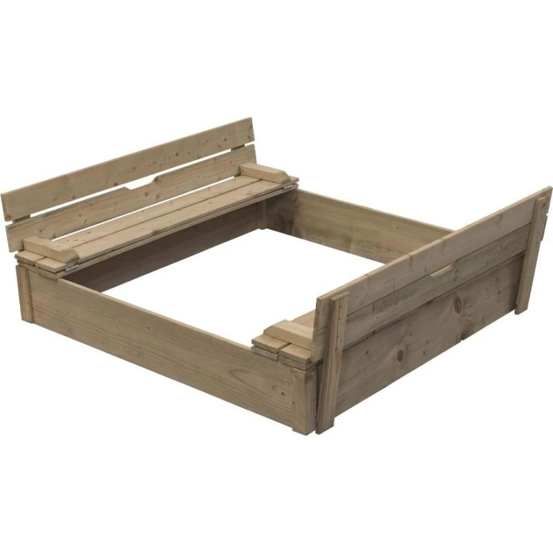 Intergard Houten Zandbak 120x120cm met 2-delig Deksel