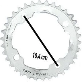 Gebhardt 36T 4-gaats kettingblad zilver 104mm Shimano