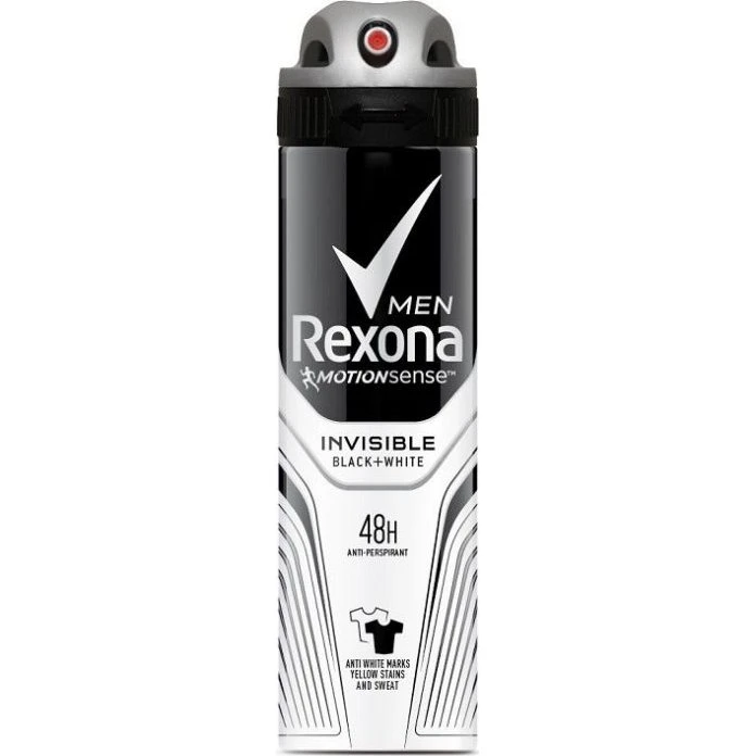Rexona Men Motion Sense Anti-transpirant 150ml - Onzichtbaar op zwart & wit