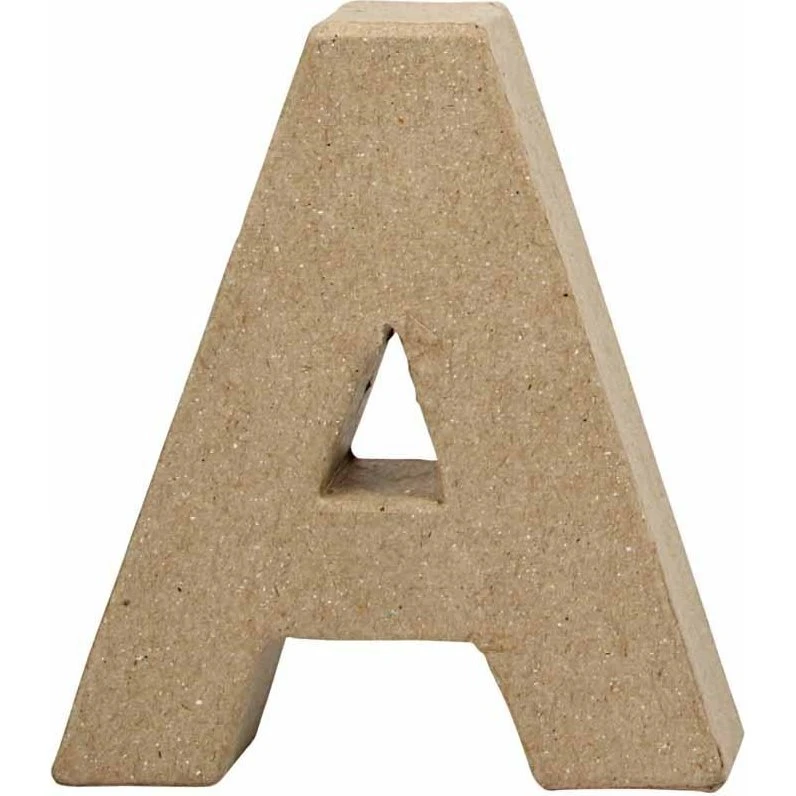 Papier-maché Letter A 10 cm, 2 cm dik