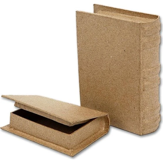 Handgemaakte boekvorm dozen set van 2, 6x9 cm & 8x11,5 cm