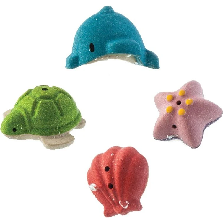 PlanToys Badset Onderwaterwereld – 4 Dierlijke Badspelletjes