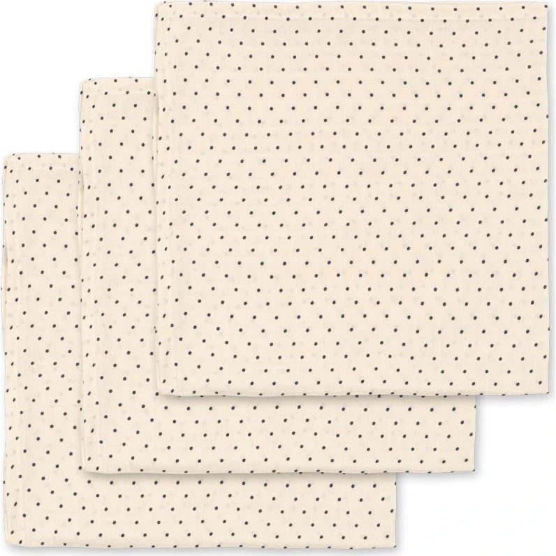 Konges Slojd Hydrophile Tücher 3er-Set, 65x65 cm, 100% Bio-Baumwolle