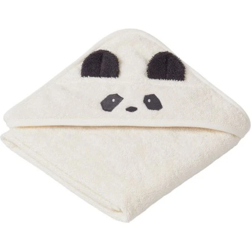 Liewood Albert Hooded Towel Panda Crème 70x70 cm