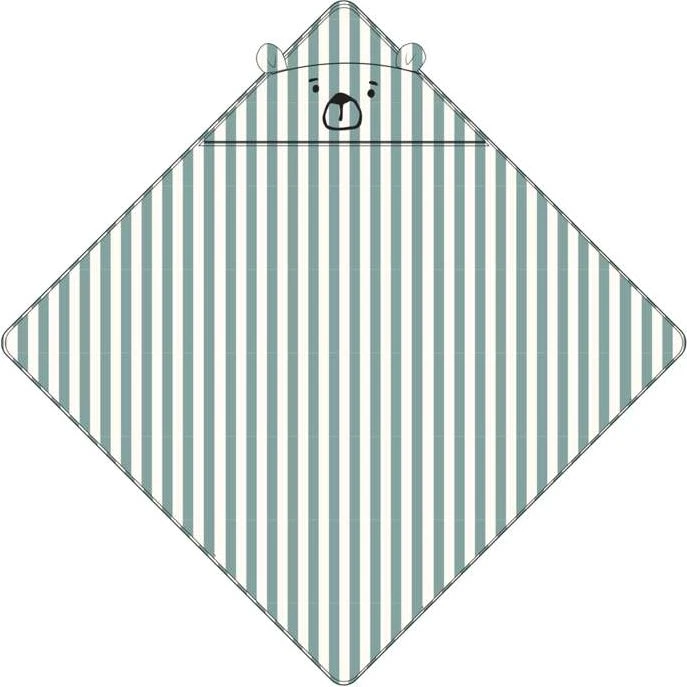 Liewood Albert Hooded Towel Peppermint/Creme de la Creme - 100% biologisch katoen
