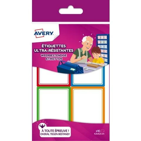 Avery RES16 Weerbestendige Etiketten 45 x 65 mm Wit (16 stuks)