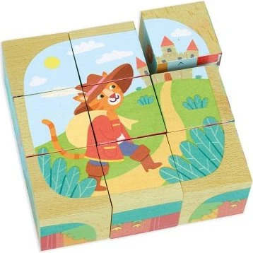 Vilac Houten Blokkenpuzzel Sprookjes, 9 Blokken, 2+