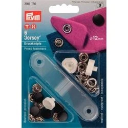 Prym Jersey Drukknoop 12mm Zwart zonder Naaien