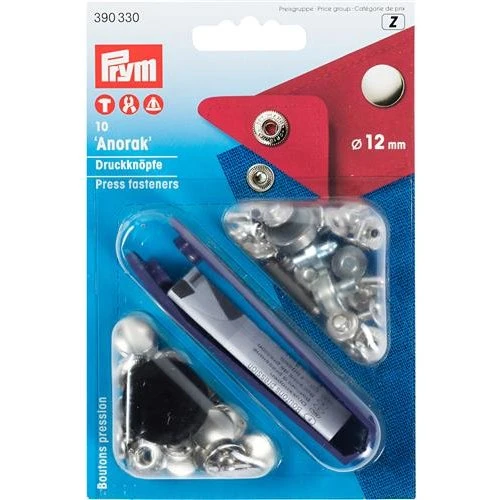 Prym Anorak Drukknoop Zilver 12 mm, 10 stuks