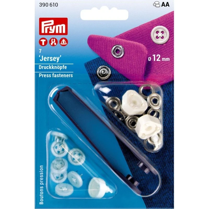 Prym Jersey Drukknopen 12 mm Wit