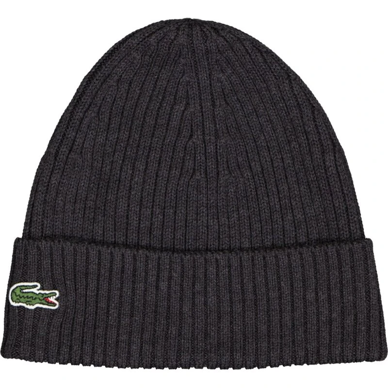 Lacoste 2G4B Knitted Cap Antraciet 100% Wol