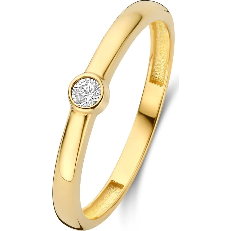 Isabel Bernard Rivoli Josie 14K Gouden Stacking Ring met Zirkonia