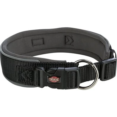 Trixie Premium Halsband Hond Extra Breed Zwart/Grafiet Grijs 27-35X2,5 cm