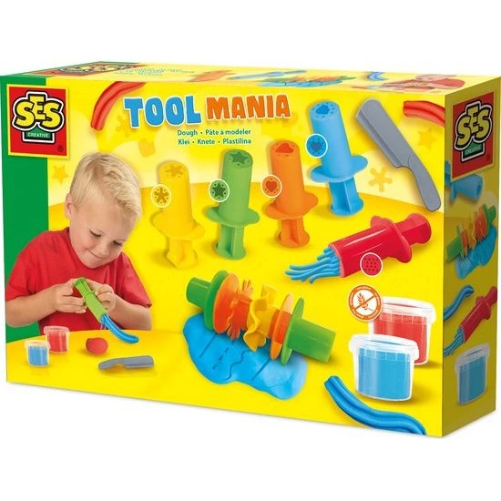 SES Creative Klei met Tools - 2 Potjes + 5 Kleispuitjes