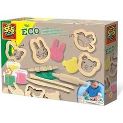 SES Eco Klei Set 3 x 90 g met Houten Tools